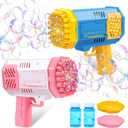 Sloosh 2 PCS Bubble Machine, Bazooka Rocket Shape Bubble Gun Toy for Kids Ages 4-8, Gifts, Adults, Party Favors, Summer, Wedding, Easter