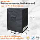 Chest Freezer Cover Deep Freezer Covers for Outside 7.0 Cubic Feet FreezerTop with Zipper to Open Waterproof and UV protection Extend their Service Life (38"W23"D34"H)