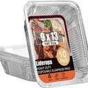 Half Size Aluminum Pans 9x13-10 Pack Aluminum Foil Pans, Heavy Duty Disposable Pans for Cooking, Storing, Prepping, and Freezing Food