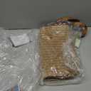 Large Straw Shoulder Bag Summer Beach Bag for Women Straw Tote Bag Handbag With Zipper Summer Shoulder Bag (A Style-brown)