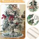 CROWNED BEAUTY Christmas Tree Skirt Collar 48 Inch Green Pine Trees Red Cardinals Soft Farmhouse Holiday Decoration (Green) TS37