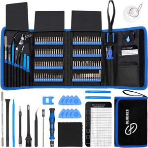 STREBITO Electronics Precision Screwdriver Sets 142-Piece with 120 Bits Magnetic Repair Tool Kit for iPhone, MacBook, Computer, Laptop, PC, Tablet, PS4, Xbox, Nintendo, Game Console (Blue)