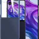 Cresee Case for Motorola Razr Plus 2024/2025 - with Built-in Cover Screen Protector - Thin Hard Matte Polycarbonate Cover Phone Case for Moto Razr+ 2024/2025 - Midnight Blue
