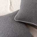 Amazon Basics Boucle Throw Pillow Covers for Couch, Living Room, Home Decor with Hidden Zipper, Grey, 16x16in, Pack of 2