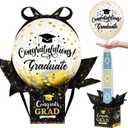 MiniInflat Graduation Pull Money Balloon Box Surprise Kit for Cash Graduation Party Balloon Set Class of 2025 Graduates Gifts for College High School Grad Party Decorations Supplies(Gold)