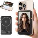Back Camera Monitor iPhone for Vlog, 4” Real-Time Selfie Monitor with Wireless Control, Magnetic Phone Screen for Live Streaming TikTok YouTube, Compatible with iPhone 17/16/15/14/13/12
