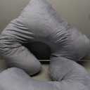 PILLANI Pregnancy Pillows for Sleeping - V C U Shaped Full Body Pillow with Removable Cover, 57inch Cooling Maternity Pillow for Pregnant Women, Support for Back Belly Legs Hip - Pregnancy Must Haves (Velvet Grey)