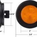 10Pcs 2 Inch Round LED Trailer Side Marker Clearance Lights Amber, Sealed 2" Round LED Trailer Marker Lights 4 LEDs w/Rubber Grommet Flush Mount 2 Prong Wire Pigtails Truck RV Markers Waterproof