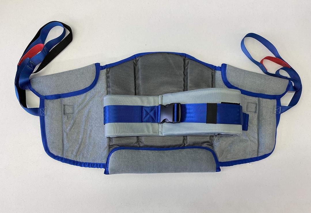 Patient Aid Padded Sit-to-Stand Patient Transfer Sling PASA1 with Back Support Padding and Assist Straps for Moving 90-135 lb Users, Works with Most Lifts - Patient Lift Sling - Stand Assist