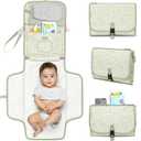 KeaBabies Portable Diaper Changing Pad, Travel, Car - Large Waterproof Baby Changing Mat, Wipeable, Padded, On The Go Travel Diaper Clutch Bag, Easy to Use Pockets for Newborn Essentials (Fox Vale)