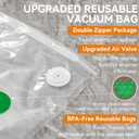 Vacuum Food Storage Bags - Reusable BPA Free Vacuum Sealer Bags - 20pcs Bags Only - 13.39x11.81in - Green