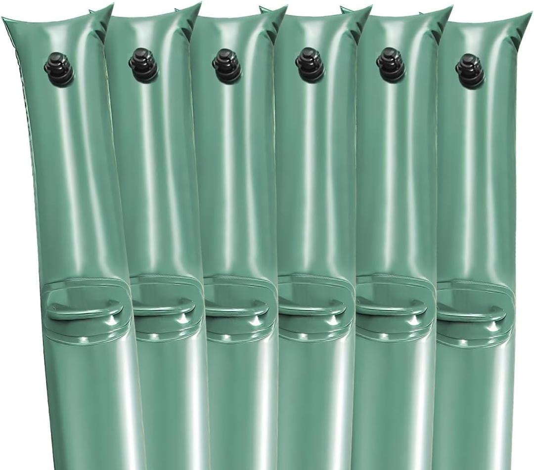 Pool Water Bags for Pool Covers, Sunwuk 0.4mm (26GA) Thickness Heavy-Duty Water Bags with Handle, 6 Pack 8Ft Pool Cover Weights for Inground Pool Cover