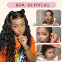 Feather Crochet Hair for Black Women, Miracle Knots, Pre-Separated Knotless, Deep Wave Synthetic Crochet Hair, 18 Inch, 100 Strands, Natural Black