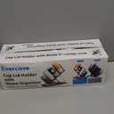 Evercove Paper Cup and Lid Holder- 5 Compartment Coffee Cup Organizer with Pod, Straw & Accessory Storage Basket, Cup Dispenser, Bar, Countertop, or Breakroom. Metal- Black