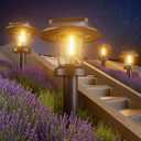 ALEPOD Solar Pathway Lights Outdoor - 8 Pack Solar Powered Garden Lights Waterproof, Decor Landscape Lighting with Three Lighting Modes for Yard, Lawn, Walkway, Driveway, Warm White