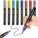 Liquid Chalk Markers - 8 Metallic Markers Dry & Wet Erase Marker Pens Washable Paint Chalk Pens for Chalkboard Signs, Car Windows, Blackboard, Glass, Dry-erase Board, Whiteboards - 3mm