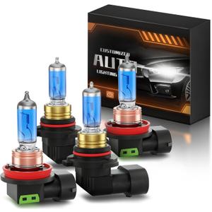XFLHEHD Fits for 2007-2013 Toyota Tundra Halogen Headlight Bulbs Combo, Ultra Bright 5000K White High Low Beam Headlight Bulbs, Plug and Play, 4 Pack