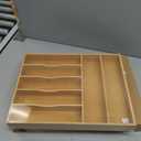 Besilord Silverware Organizer Kitchen Drawer Organizer Utensil Organizer Bamboo Silverware Holder Cutlery Organizer in Drawer Flatware Organizer Tray(7 slots, Natural