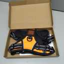 PHOEPET No Pull Dog Harness Medium Reflective Front Clip Vest with Handle,Adjustable 2 Metal Rings 3 Buckles,[Easy to Put on & Take Off](M, Orange)