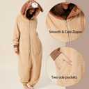 Unisex Adult Onesie Cartoon Goat Pajamas Animal Cosplay One Piece Comfy Sleepwear Homewear Halloween Costume (Brown, L)