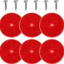 Smseace 12 Pcs Safety Reflectors Red Round Reflectors 3 Inch with Stainless Steel Screw Used for Mailboxes, Driveway, Tunnels, Post, Cars,Trailer Reflector