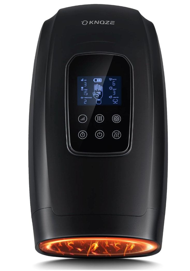 Touchscreen Electric Hand Massager with Heat and Compression for Arthritis and Carpal Tunnel, Finger Numbness Relief