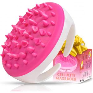 Scala Silicone Anti Cellulite Massager, Body Shower Scrubber, Cellulite Remover - Improve Circulation, Distribute Fat Deposits, Body Massager, Exfoliator, Fat Roller Use with Creams and Oils - Pink, 2 Pack