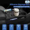 Autorder Silicone Center Console Organizer for 2020-2022 Toyota Highlander Accessories Seat Gap Storage Box Soft Gear Shift Panel Trim Cover