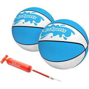 GoSports Water Basketballs 2 Pack - Choose Between Size 3 and Size 6, Great for Swimming Pool Basketball Hoops (Light Blue)