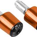 Universal Motorcycle Handlebar End Weights 7/8" 22mm Compatible with Ninja 400 650 1000 KLR 650 Z900 Z650 Z900RS ZX10R ZX6R ZX12R Z800 Z750 Z125 Z400 Z300 CNC Aluminum Bar End Plugs (Orange)