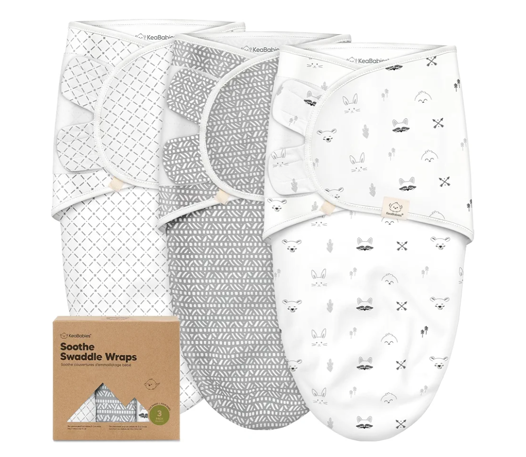 KeaBabies 3-Pack Organic Baby Swaddle Sleep Sacks - Swaddles for Newborns, Infant 0-3 Months, Baby Girls, Boys, Soft & Snug Newborn Sleep Sack, Nursery Swaddling Blankets (Nordic, OS)