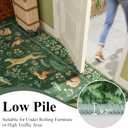 DUKINO 2x6 Rug for Hallway, Washable Kitchen Runner Rug with Non Slip Backing, Soft Low Pile Vintage Animal Runner for Bedroom, Kitchen, Hallway, Entryway, Laundry, Green