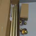 7/8 Inch Telescoping Splicing Drapery Rods 32 to 86 Inch, Curtain Rods for Windows 48 to 84, Decoration for Home with Gold Translucent Finials