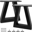 10 '' Trapezoid Metal Table Legs Heavy Duty Steel Furniture Legs for DIY Sofa, Couch, Bench,Stool,Coffee Table, End/Side Table,Cabinet Feets (Set of 2, Black)