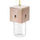 1 PCS Wood Carpenter Bee Trap for Outside - Best Bee Trap - Cube Style Nature Hanging Carpenter Bee Traps Plastic Jar Outdoor - Insect Traps