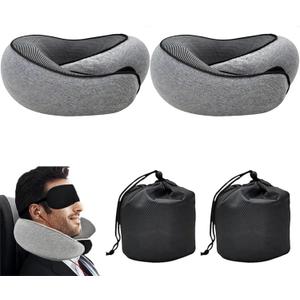 Travel Pillows for Airplanes, Travel Pillow,Travel Neck Pillow Neck Pillow Airplane Memory Foam Travel Pillow Neck Pillow for Traveling Suitable for Airplanes,Offices and Cars 2PC (Dark Gray)