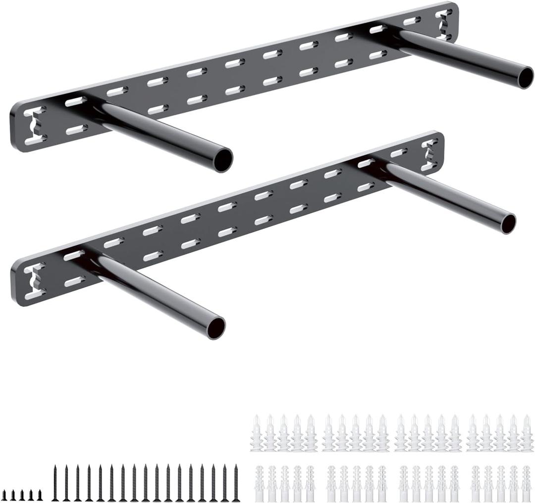 2pcs Floating Shelf Hardware Heavy Duty Hidden Shelf Brackets Support, Wall Mounting Invisible Floating Shelves Bracket Without Jig (18" x 6" x 1.5" Without Tools)