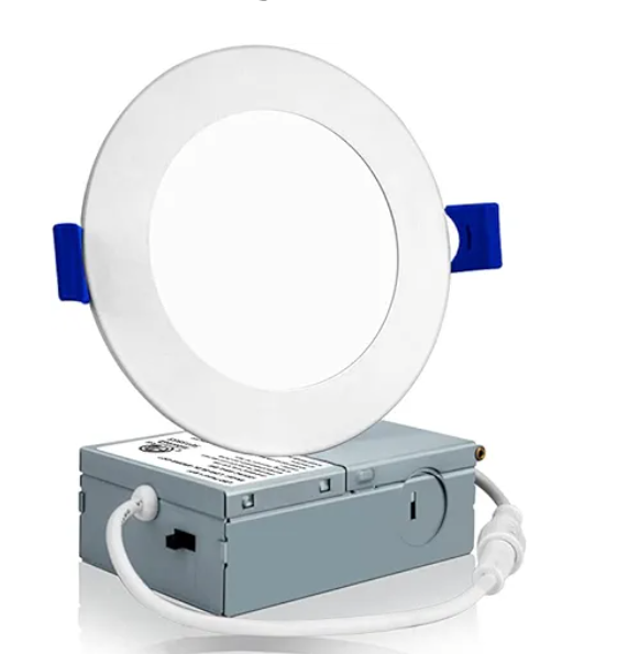4 Inch LED Recessed Ceiling Light with Junction Box, 3000K/4000K/5000K Selectable, 9W=75W 750LM, Dimmable Canless Downlights, ETL and Energy Star Listed