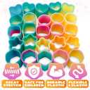 25Pcs Flexible Spring Toy - Elastic Mini Springs with Color & Shape Recognition, Rainbow Springs for Sensory Stimulation - Rainbow Party Favors in the Shapes of a Circle, Heart, Hexagon, Square & Star