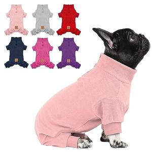 cyeollo Dog Pajamas Thermal Fleece Dog Coat Pjs Stretchable Jumpsuit Turtleneck Warm Winter Pet Coats Doggie Clothes Outfits for Small Dogs, Pink L