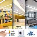 1 Pack LED Shop Light 4FT 48W Linkable Utility Integrated Ceiling Lighting Fixture, 3 Colors Selectable Hanging&Ceiling Mount with Pull Chain LED Workbench Light for Workshop,Garage