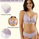 Padded Wireless Bras for Women - Wireless Bra Bralettes for Women with Support Padded Bralette (Purple, XXXL)