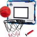 BOHEN Indoor Mini Basketball Hoops with Powerful Suction Cup, Stick to Windows, Wooden Doors, Smooth Walls - Basketball Backboard Indoor Bedroom Office for Kids Teens Adults (Blue Ordinary)