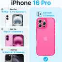Shockproof for iPhone 16 Pro Case, [Full Camera Protection] [Military-Grade Drop Protection] Protective Anti-Yellow Slim Translucent Skin-Friendly for iPhone 16 Pro Phone Case, Hot Pink