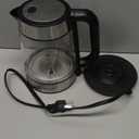 Electric Kettle with Glass Carafe for Tea and Coffee, BPA-Free, Fast Boiling, Auto Shut-Off, 1.7 Liter, 1500W, Black and Silver (1.8 Quarts)