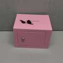 Small Safe Box 0.23Cuft Money Cash Safe Mini Lock Safe 9.05 x 6.7 x 6.7 inches Wall Safe Boxes for Home Office Hotel Coin Rooms Business Jewelry Gun (Pink)
