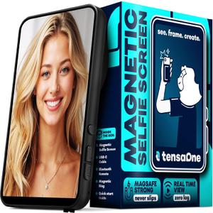 Selfie Monitor Screen for iPhone & Android Magnetic Wireless Vlog Screens for Back Camera, 4K Mirroring External Monitors, Content Creator Cell Phone Accessories with Bluetooth Remote
