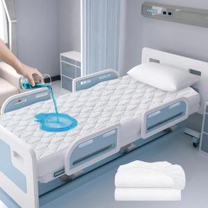 1 Pack Waterproof Hospital Bed Sheet 36*80*9 Hospital Grade Incontinence Protection, Soft Breathable Fabric for Elderly, Adults Machine Washable Mattress Cover Protector (White)