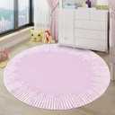 Kids Rug 5.25ft Round Modern Abstract Area Rug Purple, 63in Diameter