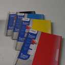 Mead Spiral Notebook, 5 Pack, 1 Subject, College Ruled Paper, Plastic Cover, 8-1/2" x 11", 100 Sheets per Notebook, Assorted Colors (820299-AMZ-TK)